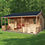 Shire Kingswood 18x20 ft Apex Tongue & groove Wooden Cabin with Felt tile roof - Assembly service included