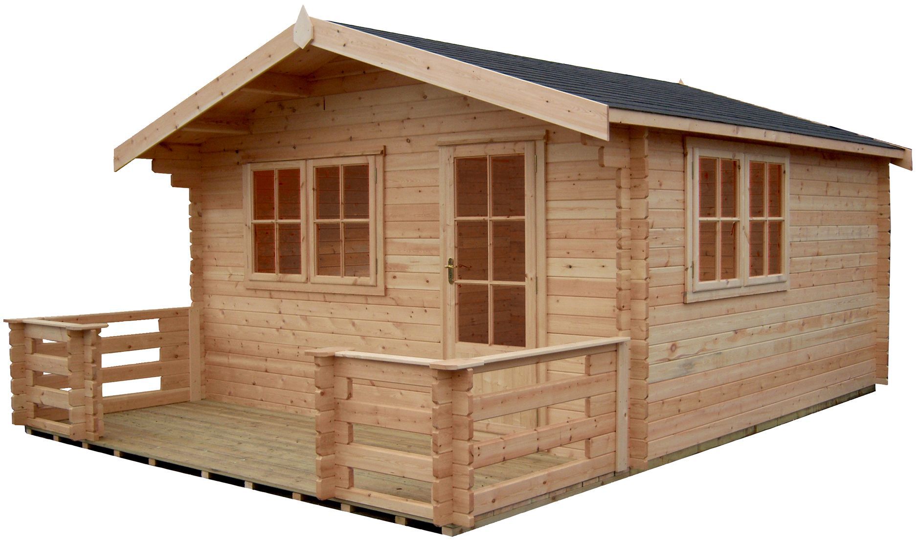 Shire Kinver 12x12 Glass Apex Tongue & groove Wooden Cabin - Base not ...