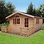 Shire Kinver 12x12 Toughened glass Apex Tongue & groove Wooden Cabin