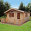 Shire Kinver 12x14 ft & 1 window Apex Wooden Cabin with Felt tile roof - Assembly service included