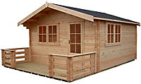 Shire Kinver 12x14 ft Apex Tongue & groove Wooden Cabin - Assembly service included