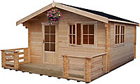 Shire Kinver 12x14 Glass Apex Tongue & groove Wooden Cabin - Base not included