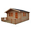Shire Kinver 14x14 ft & 1 window Apex Wooden Cabin with Felt tile roof - Assembly service included