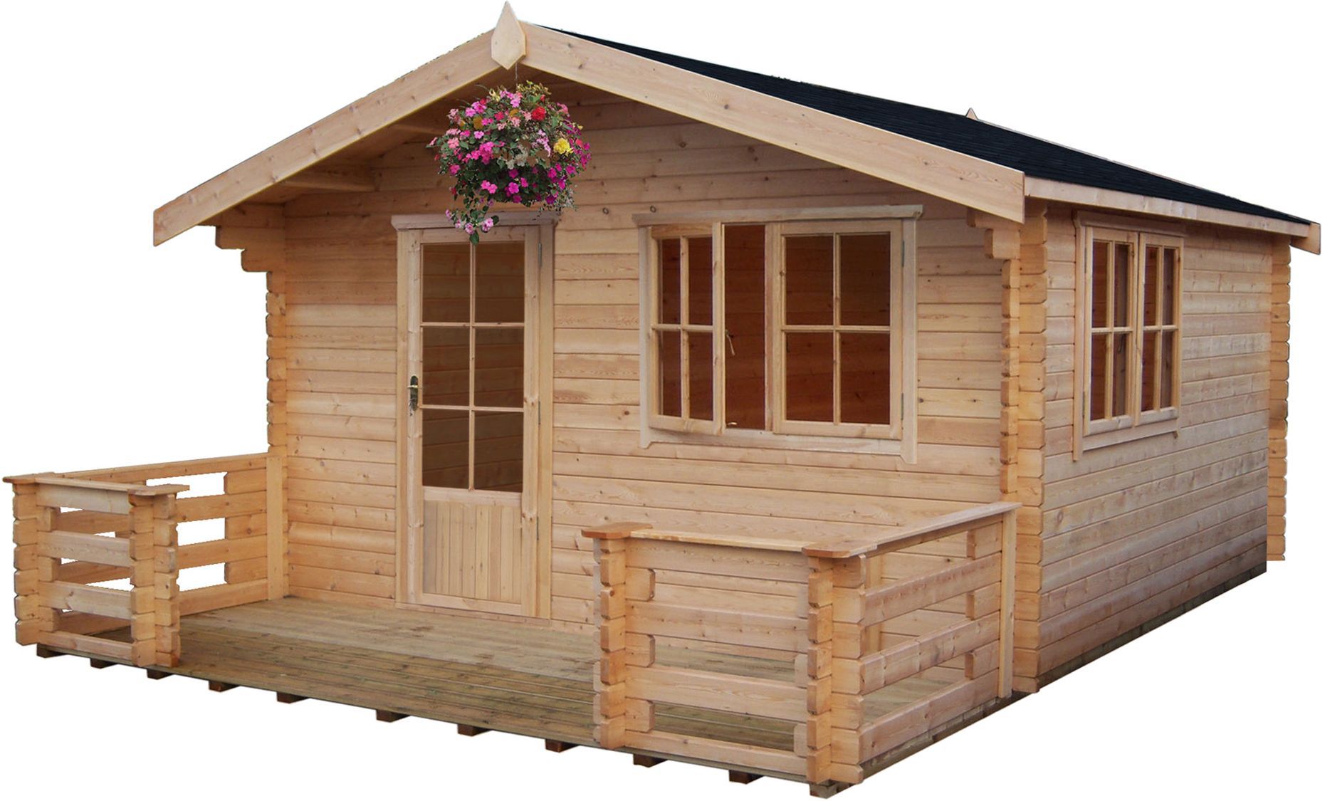 Shire Kinver 14x14 ft & 4 windows Apex Wooden Cabin