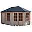 Shire Leygrove 10x14 ft Toughened glass & 2 windows Apex Wooden Cabin with Felt tile roof
