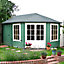 Shire Leygrove 10x14 ft Toughened glass & 2 windows Apex Wooden Cabin