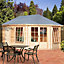 Shire Leygrove 10x14 ft Toughened glass & 2 windows Apex Wooden Cabin