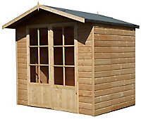 Shire Lumley 7x5 ft Toughened glass Apex Shiplap Wooden Summer house - Assembly service included