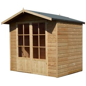 Shire Lumley 7x5 ft Toughened glass Apex Shiplap Wooden Summer house