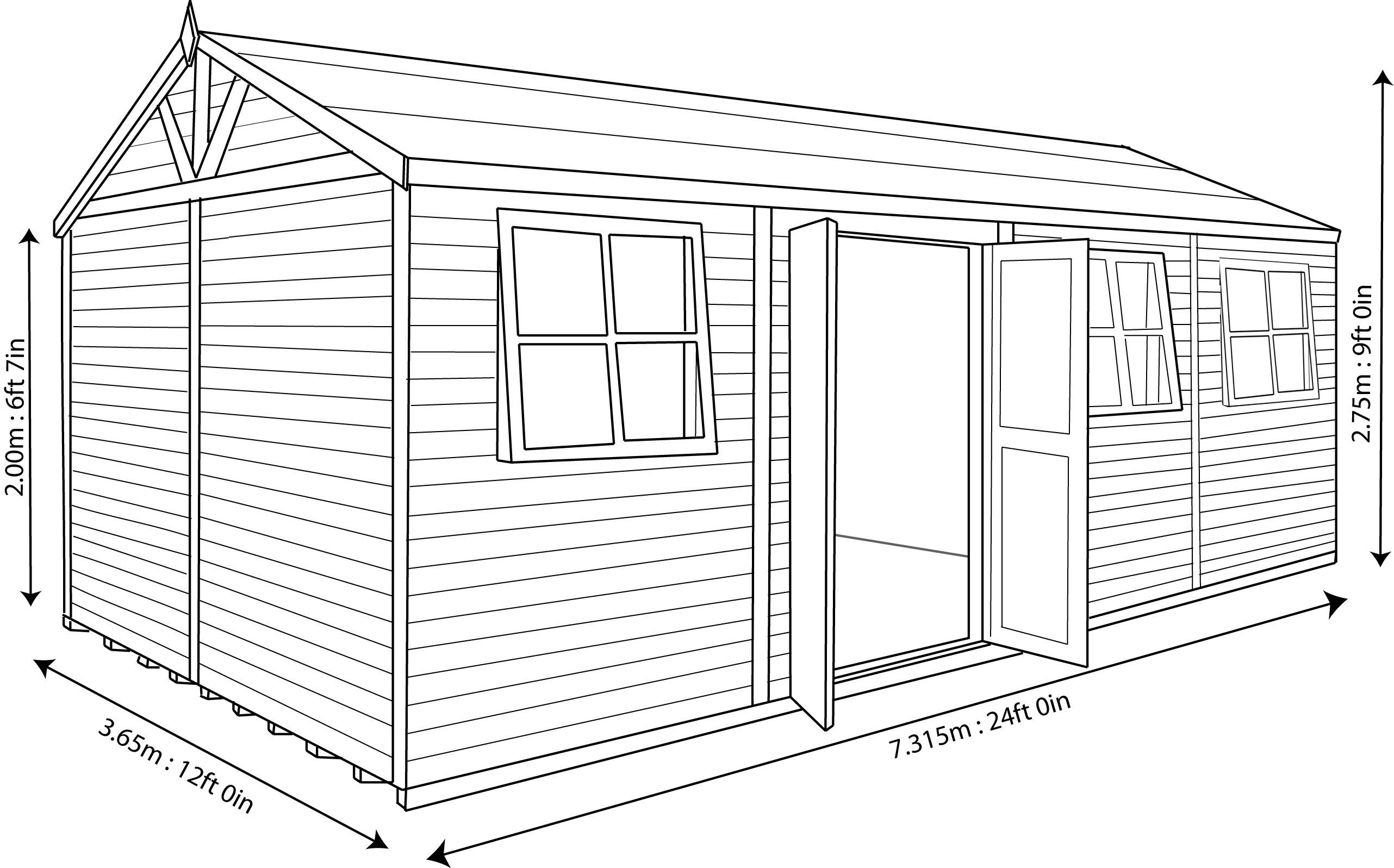 Shire Mammoth Apex Wooden Workshop - Assembly service included