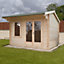 Shire Marlborough 10x14 ft Toughened glass Apex Tongue & groove Wooden Cabin with Felt tile roof