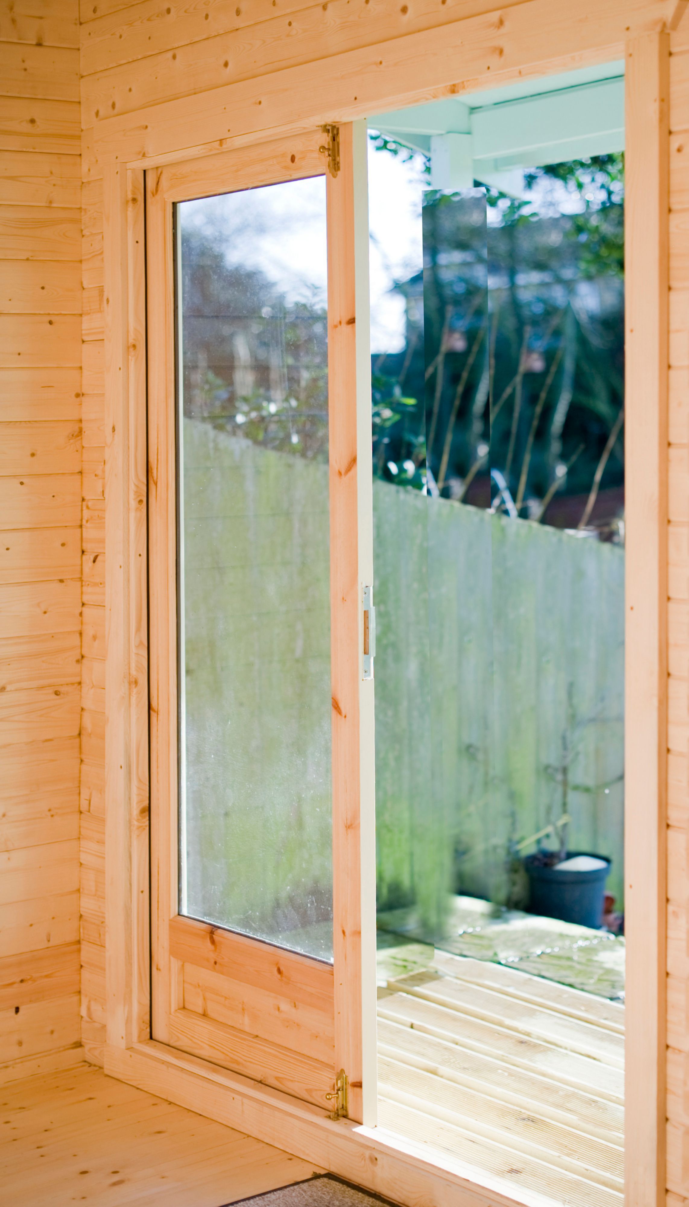 Shire Marlborough 12x12 ft Toughened glass & 1 window Apex Wooden Cabin with Felt tile roof