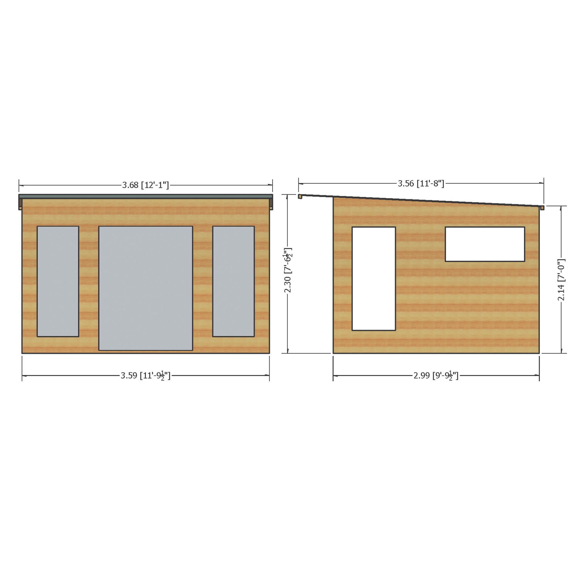 Shire Miami gym 10x12 ft & 6 windows Pent Wooden Summer house - Assembly service included