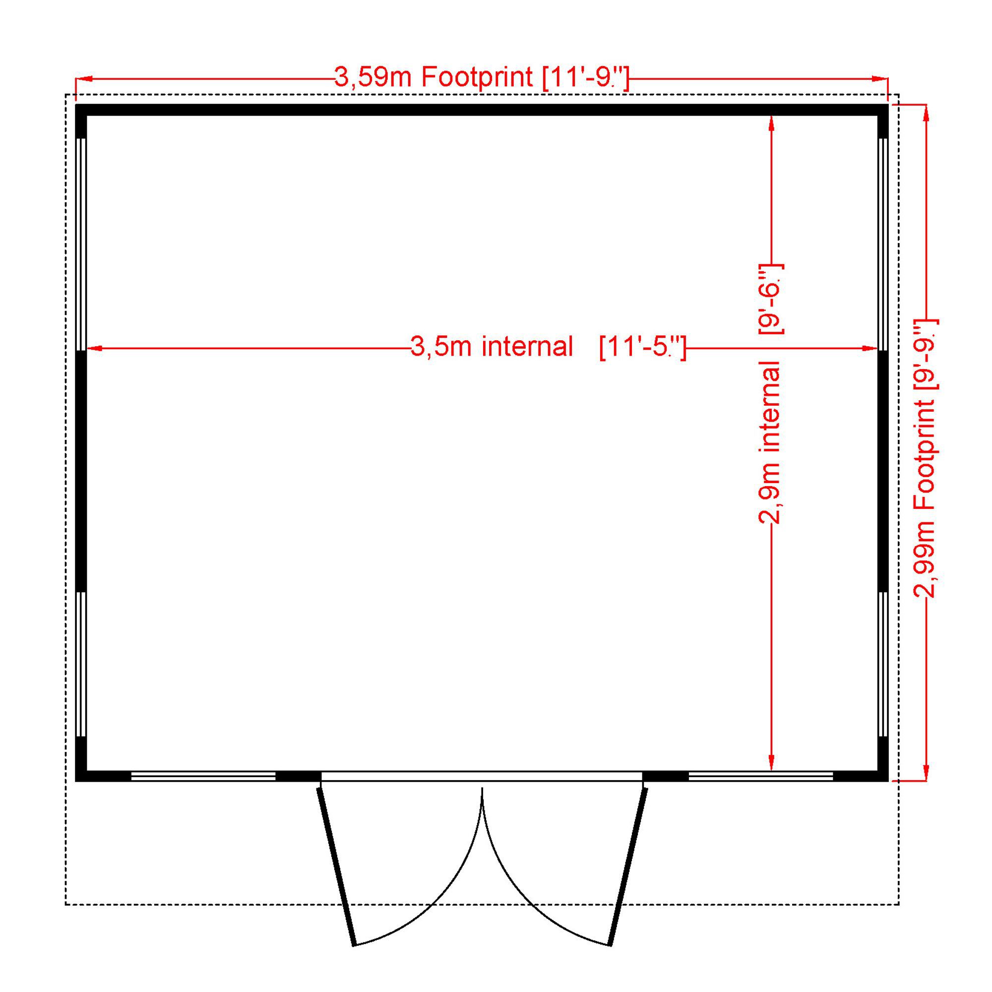 Shire Miami gym 10x12 ft & 6 windows Pent Wooden Summer house - Assembly service included
