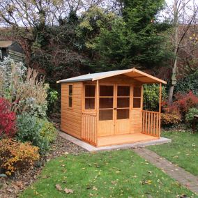 Shire Milton 8x9 ft & 3 windows Apex Wooden Summer house - Assembly service included