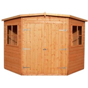 Shire Murrow 10x10 ft Pent Shiplap Wooden 2 door Shed with floor & 2 windows - Assembly service included
