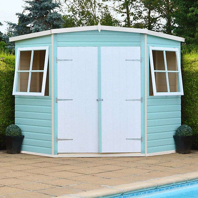 Shire Murrow 10x10 ft Pent Wooden 2 door Shed with floor & 2 windows - Assembly service included