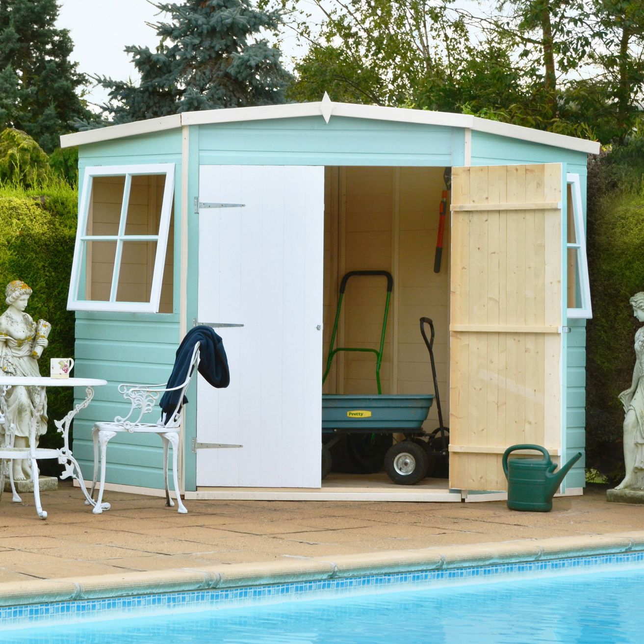 Shire Murrow 10x10 ft Pent Wooden 2 door Shed with floor & 2 windows - Assembly service included