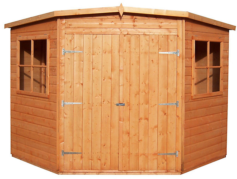 shire murrow 10x10 pent shiplap wooden shed diy at b&q