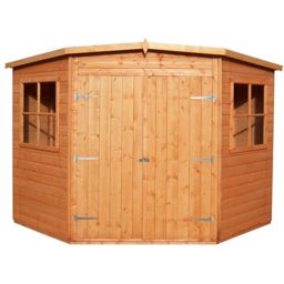 Shire Murrow 7x7 Pent Dip treated Shiplap Honey brown Wooden Shed with floor