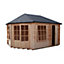 Shire Rowney 10x14 ft & 2 windows Apex Wooden Cabin with Felt tile roof - Assembly service included