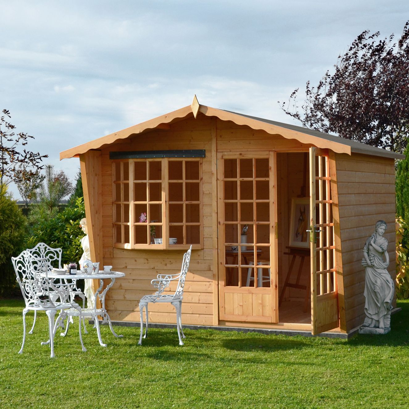 Shire Sandringham 10x10 ft & 1 window Apex Wooden Summer house