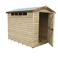 Shire Security Cabin 10x10 Apex Dip treated Shiplap Wooden Shed with floor - Assembly service included