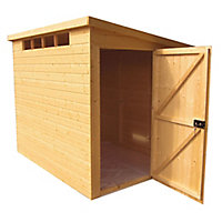 Shire Security Cabin 10x10 ft Pent Wooden Shed with floor & 4 windows - Assembly service included