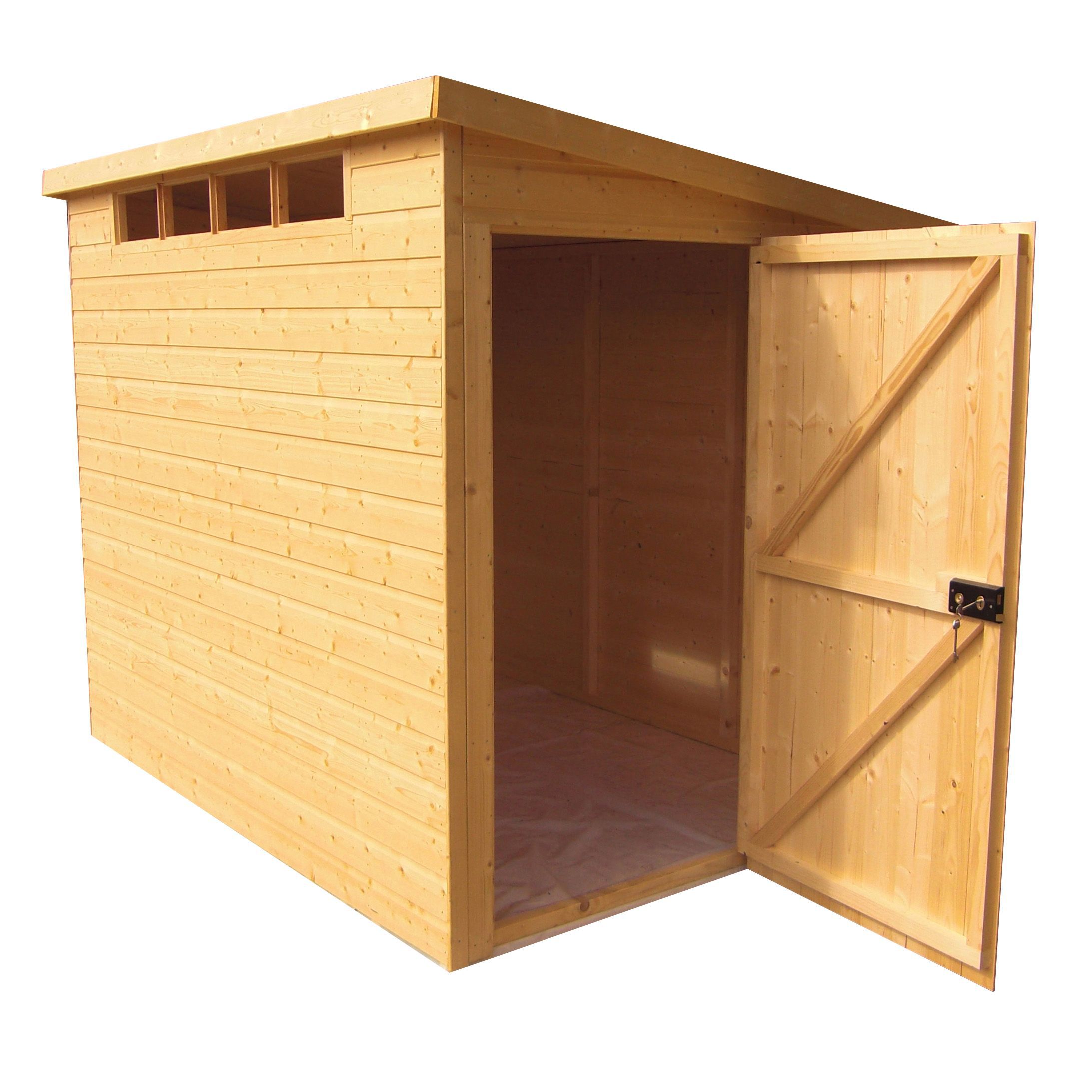 Shire Security Cabin 10x10 ft Pent Wooden Shed with floor & 4 windows