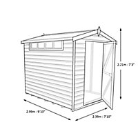 Shire Security Cabin 10x8 Apex Dip treated Shiplap Wooden Shed with floor