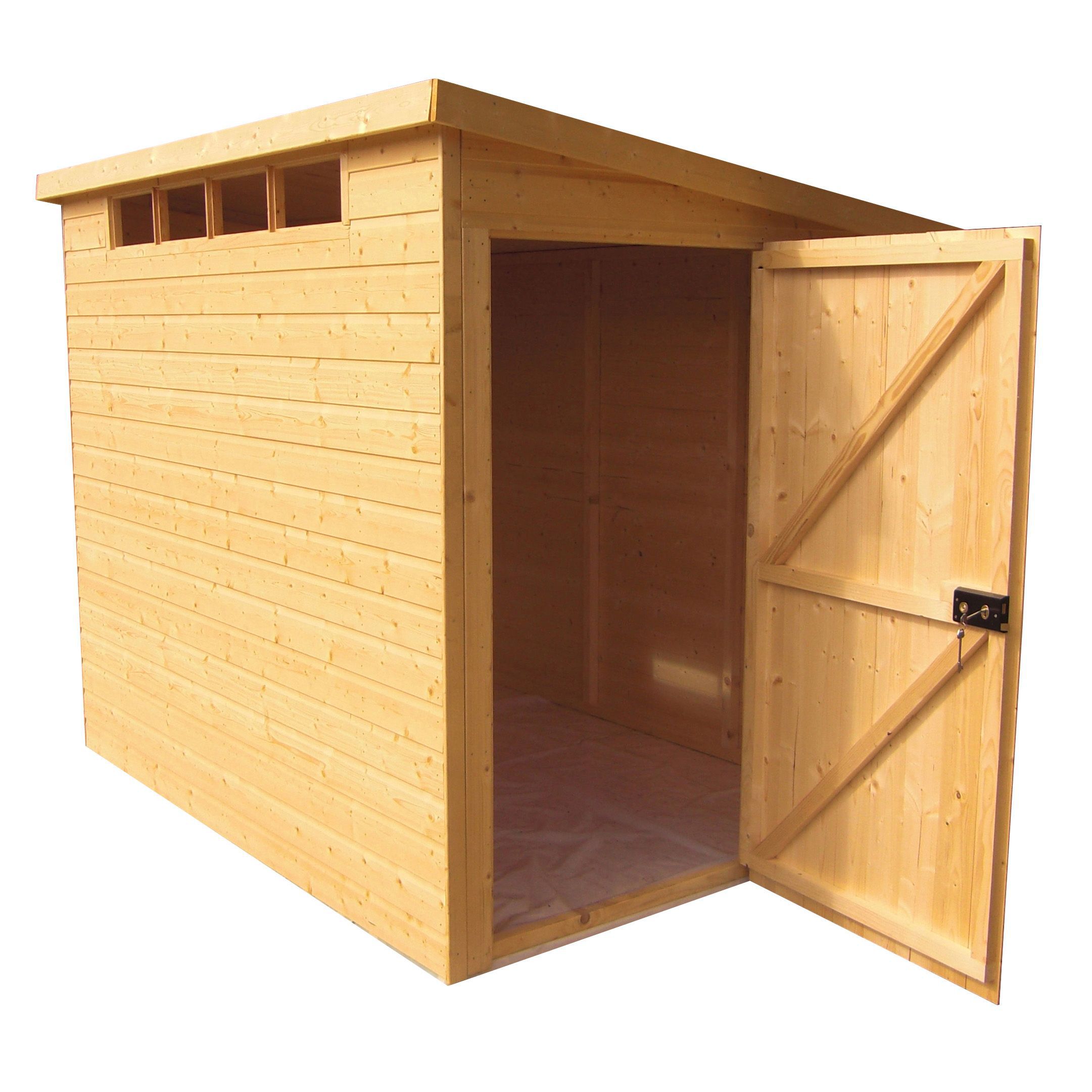 Shire Security Cabin Shiplap 10x10 ft Pent Wooden Dip treated Shed with floor & 4 windows - Assembly service included