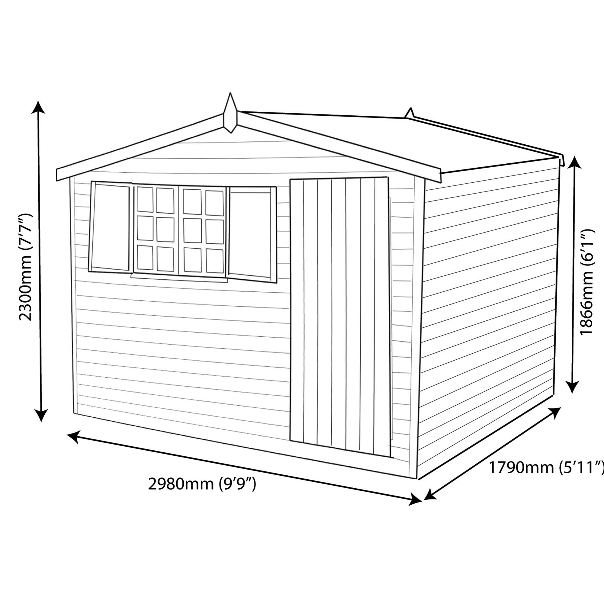 Shire Security Cabin Shiplap 10x6 ft Apex Wooden Shed - Assembly service included