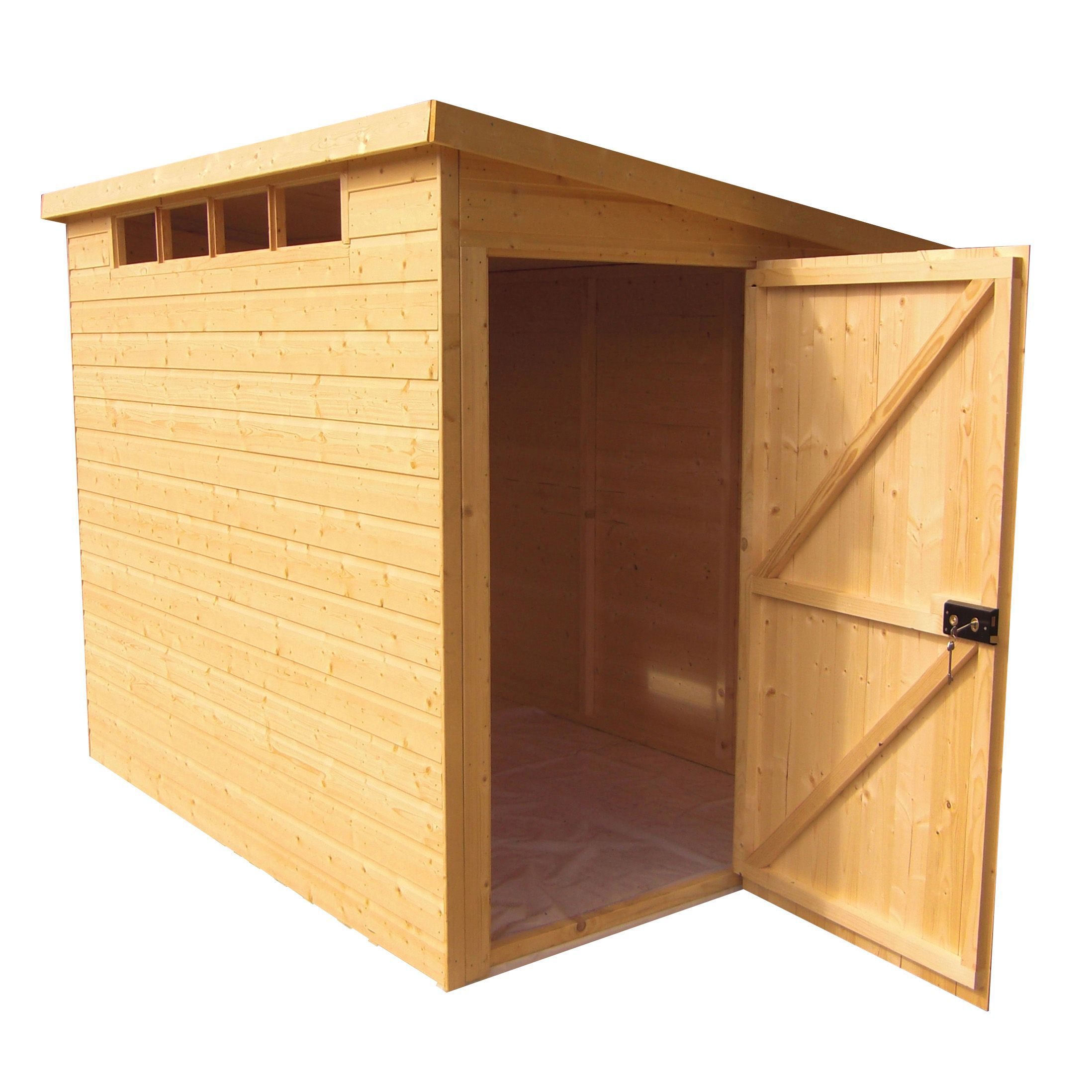 Shire Security Cabin Shiplap 10x6 ft Pent Wooden Dip treated Shed with floor & 4 windows - Assembly service included