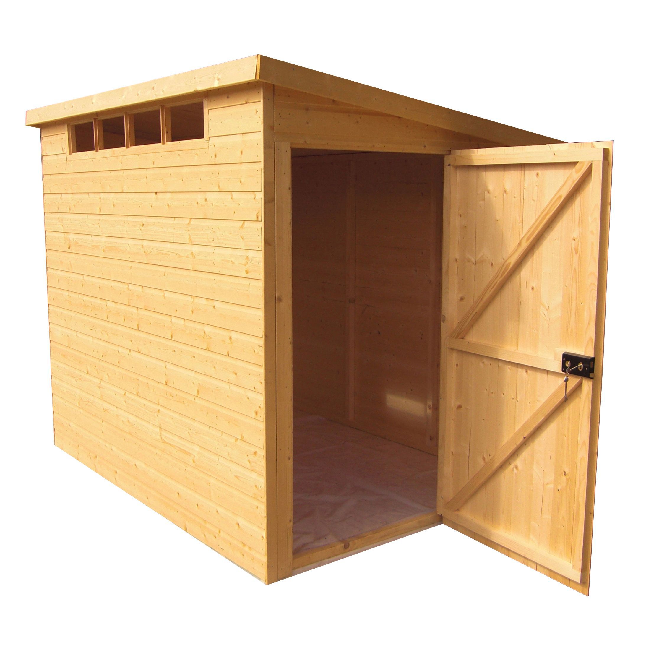 Shire Security Cabin Shiplap 10x6 ft Pent Wooden Dip treated Shed with floor & 4 windows