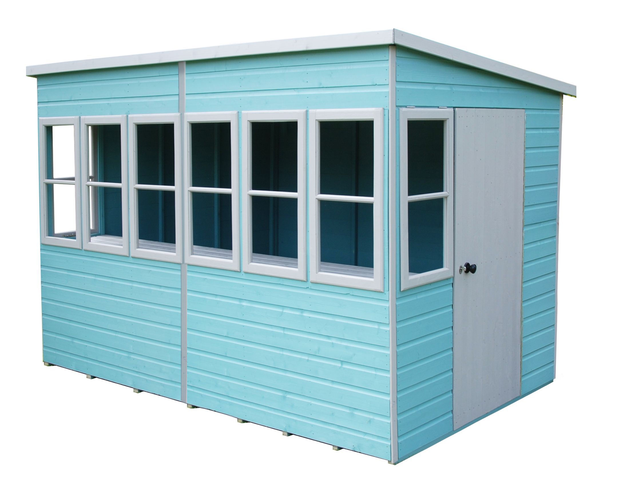 Shire Shiplap 10x6 ft Pent Wooden Dip treated Shed with floor & 6 windows