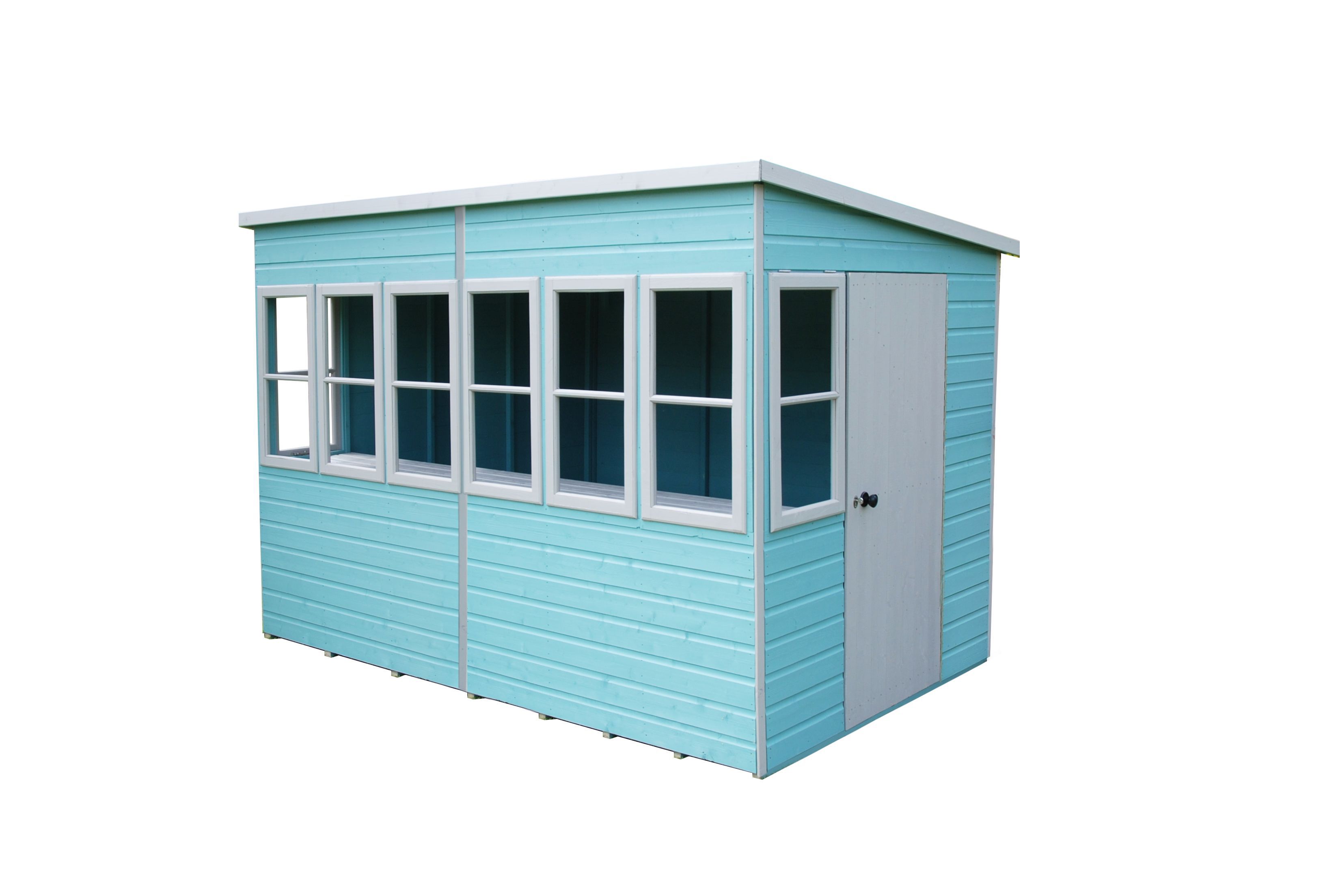 Shire Sun 10x6 ft & 6 windows Pent Wooden Summer house - Assembly service included