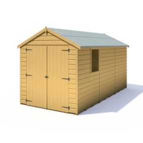 Shire Warwick 12x6 ft Apex Shiplap Wooden 2 door Shed with floor - Assembly service included