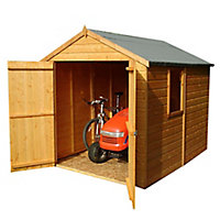 Shire Warwick 8x6 Apex Dip treated Shiplap Wooden Shed with floor (Base included) - Assembly service included