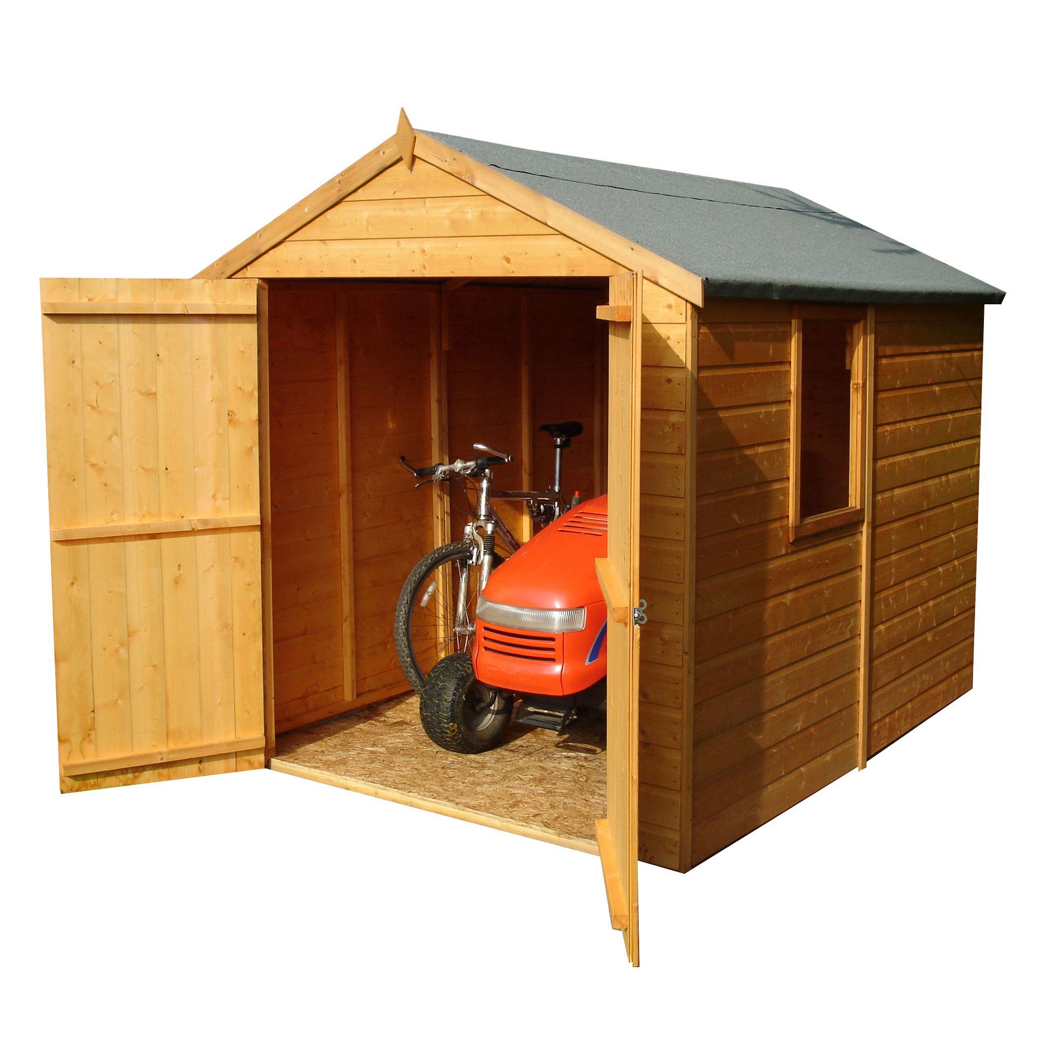 shire warwick 8x6 apex shiplap wooden shed diy at b&q