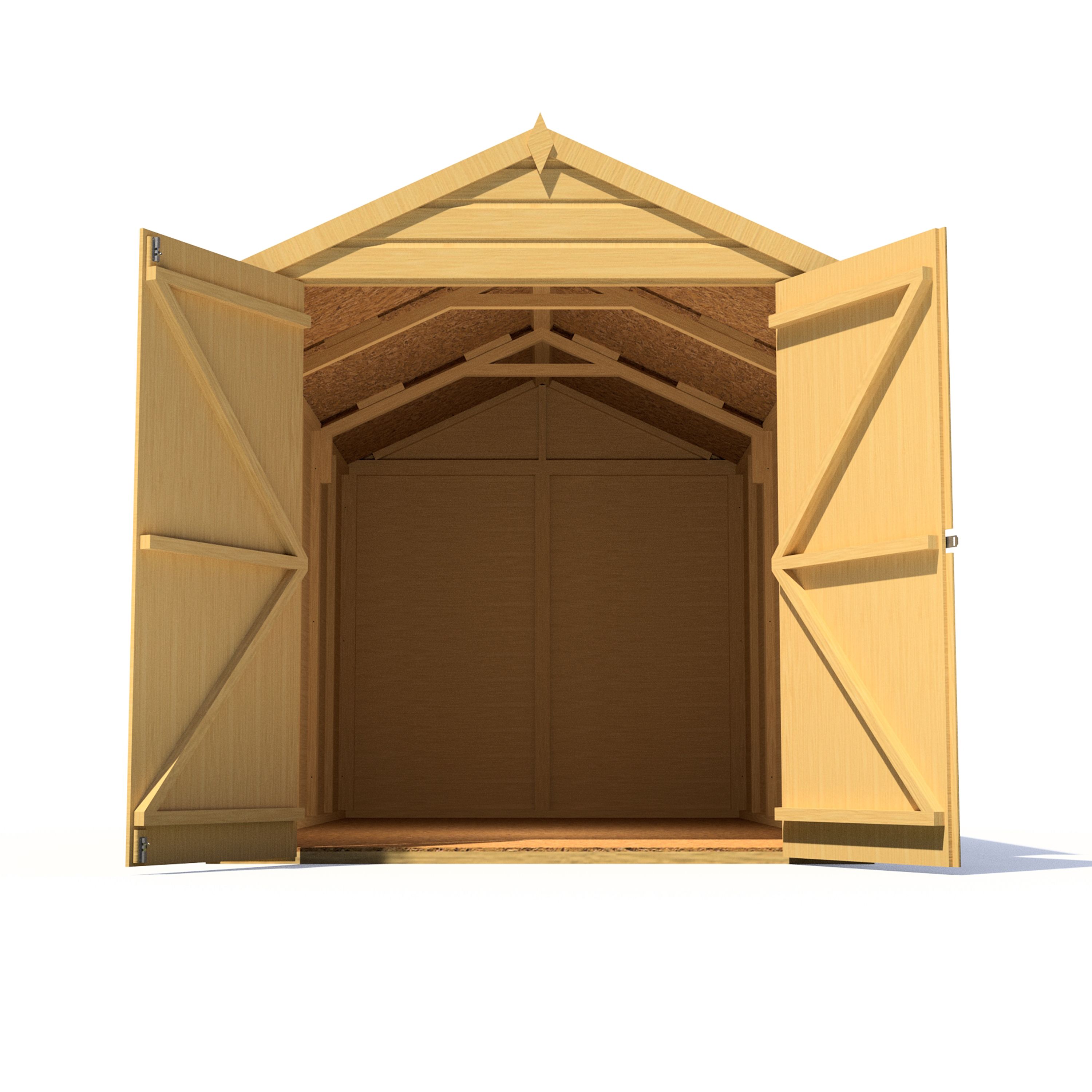 Shire Warwick Shiplap 12x6 ft Apex Wooden Dip treated 2 door Shed with floor - Assembly service included