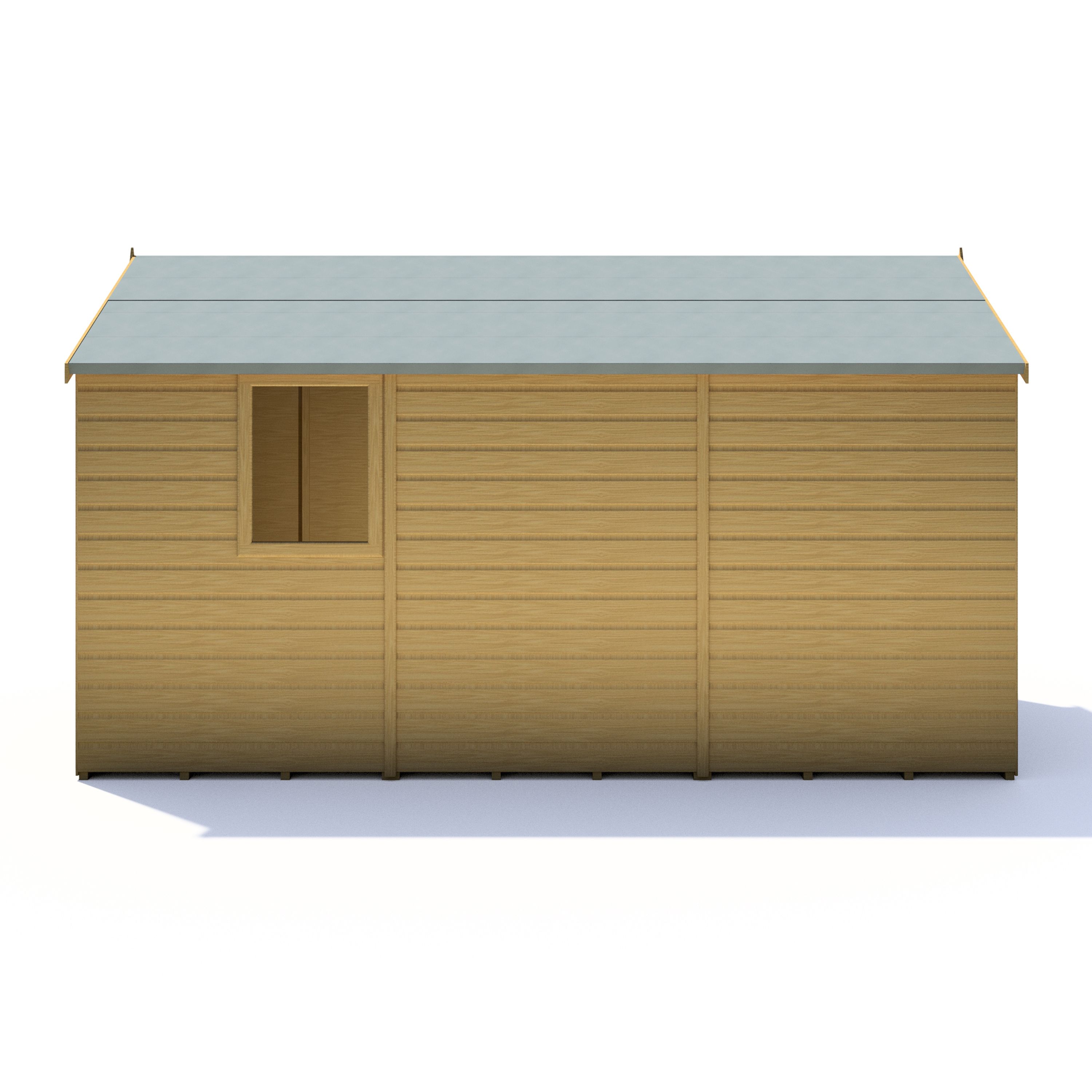Shire Warwick Shiplap 12x6 ft Apex Wooden Dip treated 2 door Shed with floor - Assembly service included
