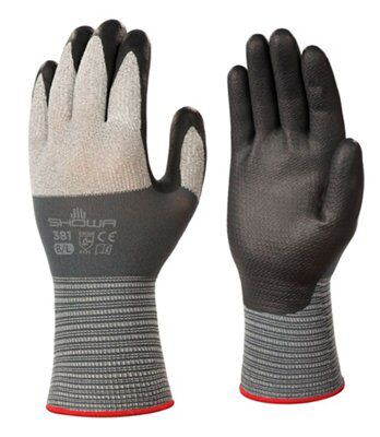 Showa Polyester Black & grey High dexterity Gloves, Large
