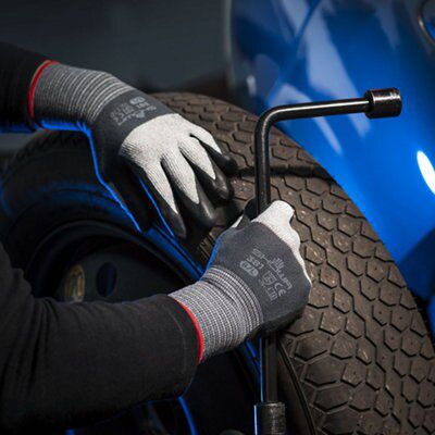 Showa Polyester Black & grey High dexterity Gloves, Large