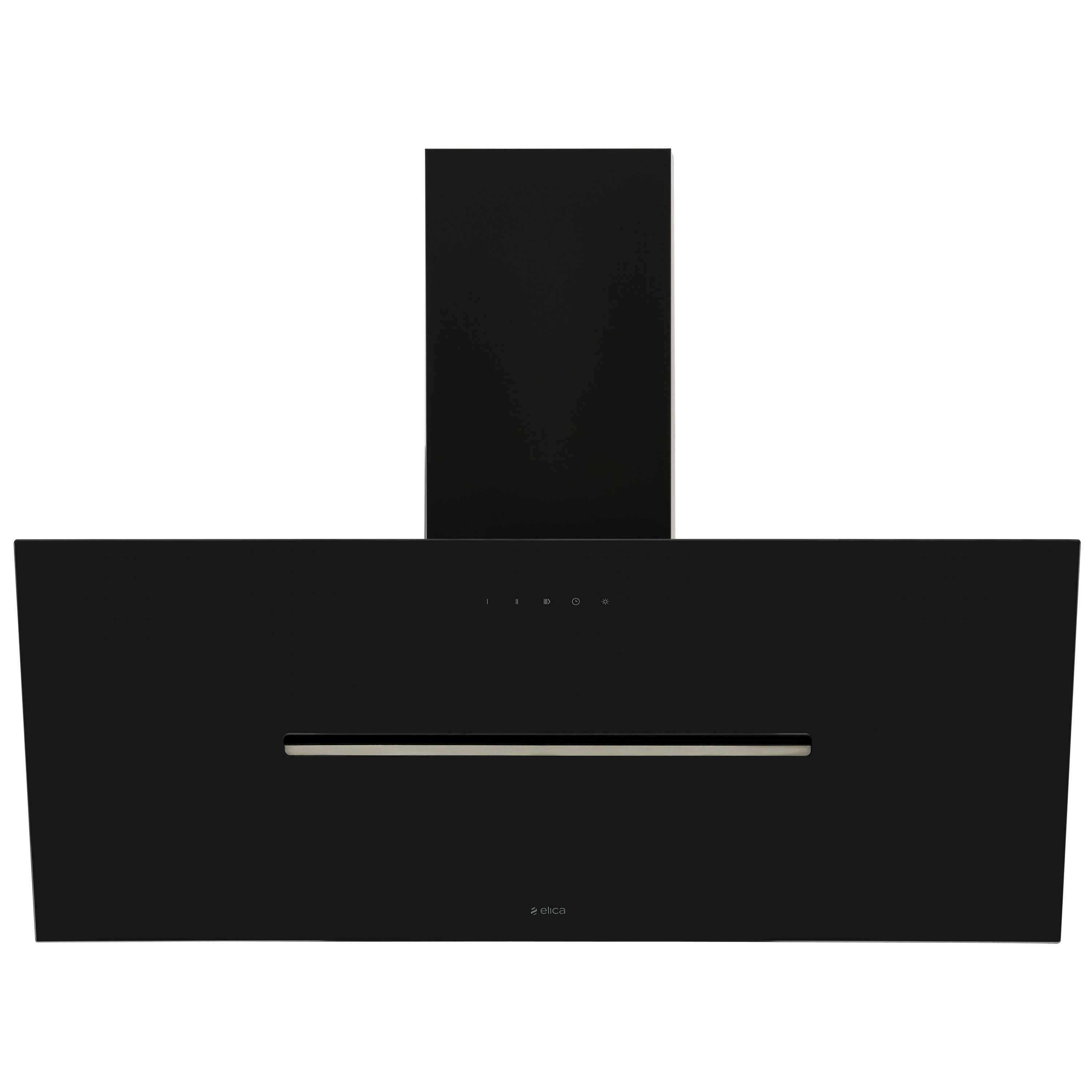 SHY-BLK-90 Tempered glass Chimney Cooker hood (W)89.8cm - Black