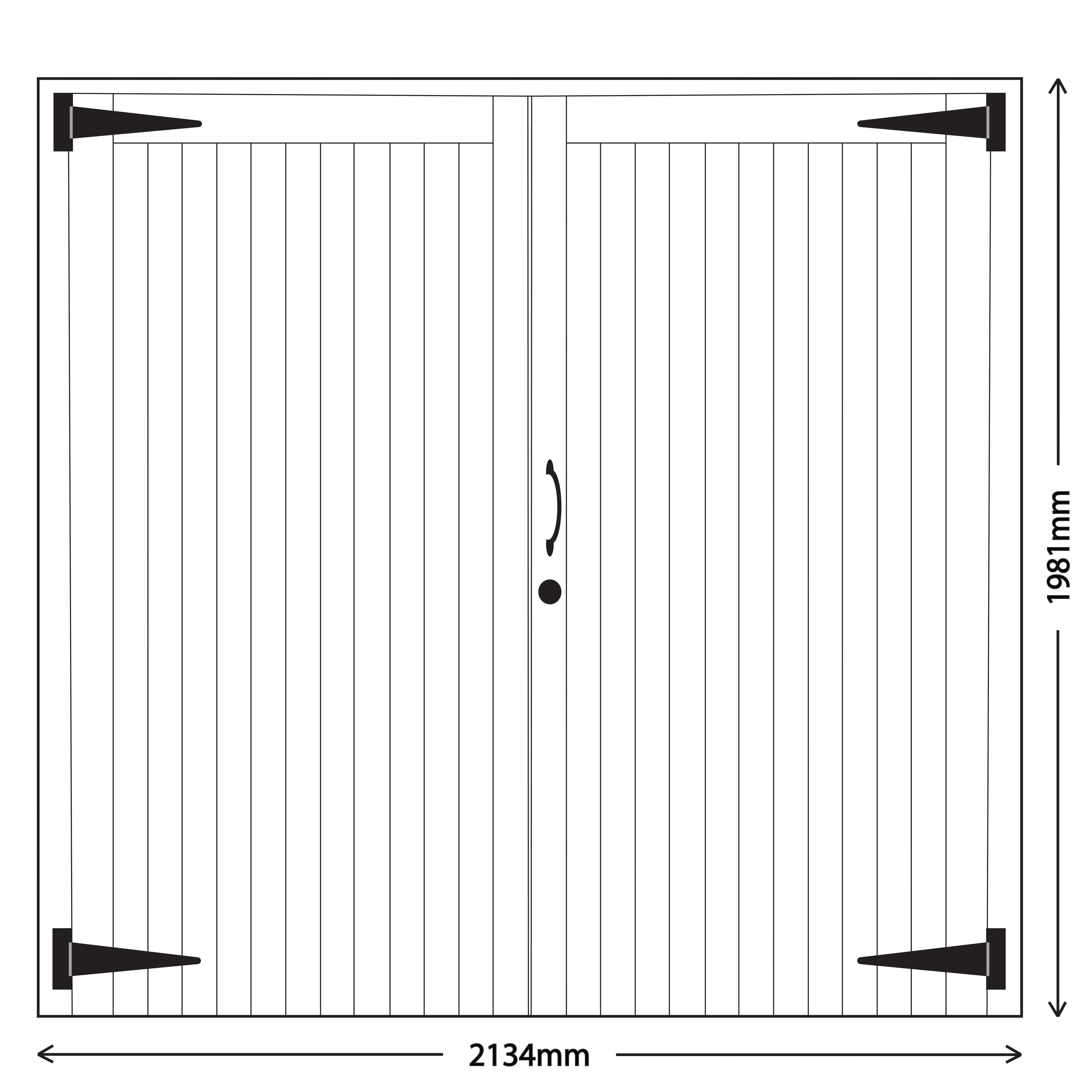 Side hung Garage door pair, (H)1981mm (W)2134mm