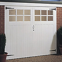 Side hung Glazed Garage door pair, (H)2134mm (W)2134mm