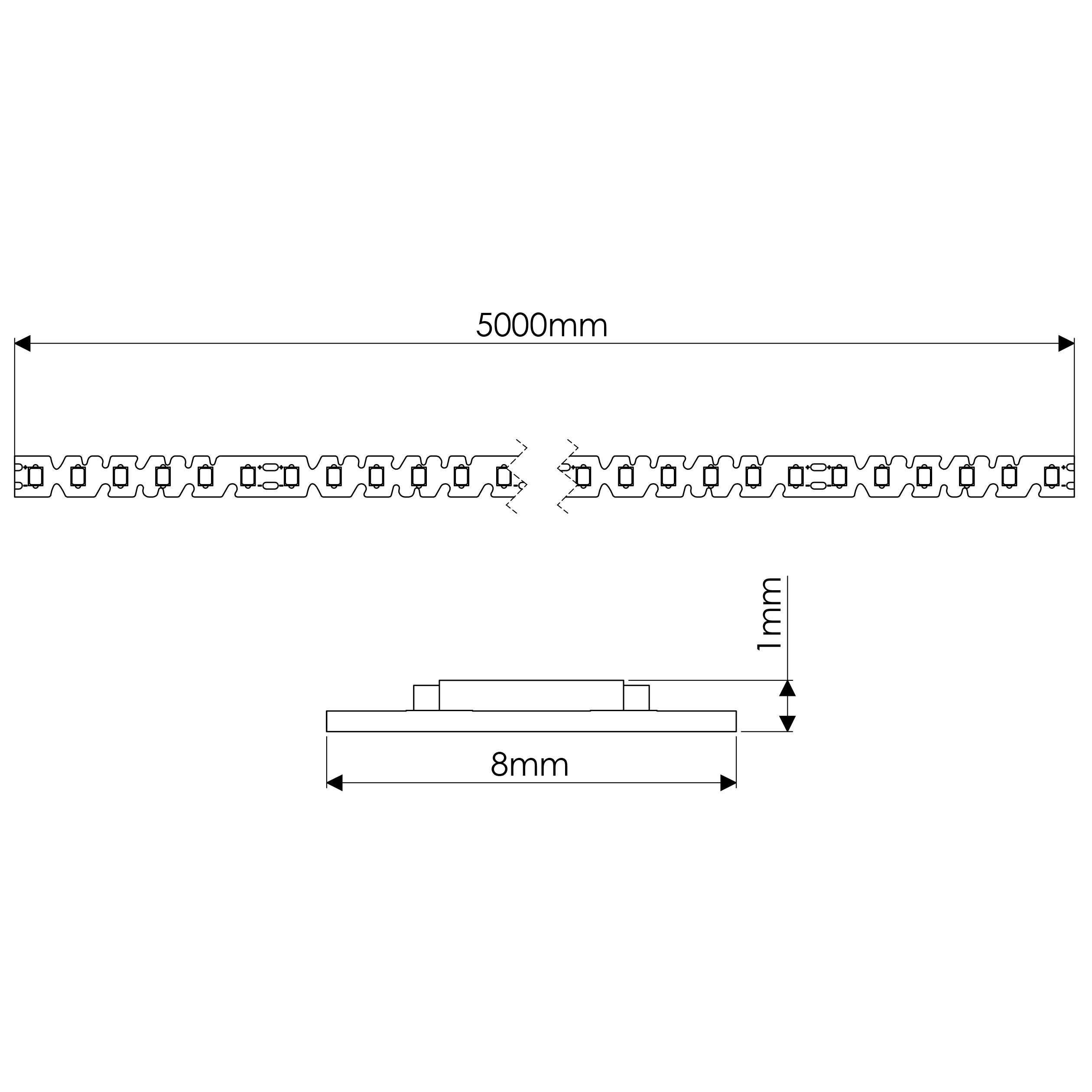 Sigma Mains-powered LED Neutral white Cabinet strip light IP20 (L)5000mm (W)8mm