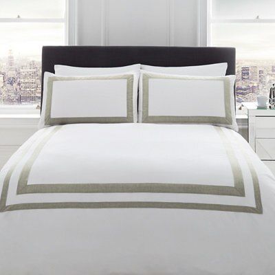 Signature Norada Border stripe White Single Bedding set