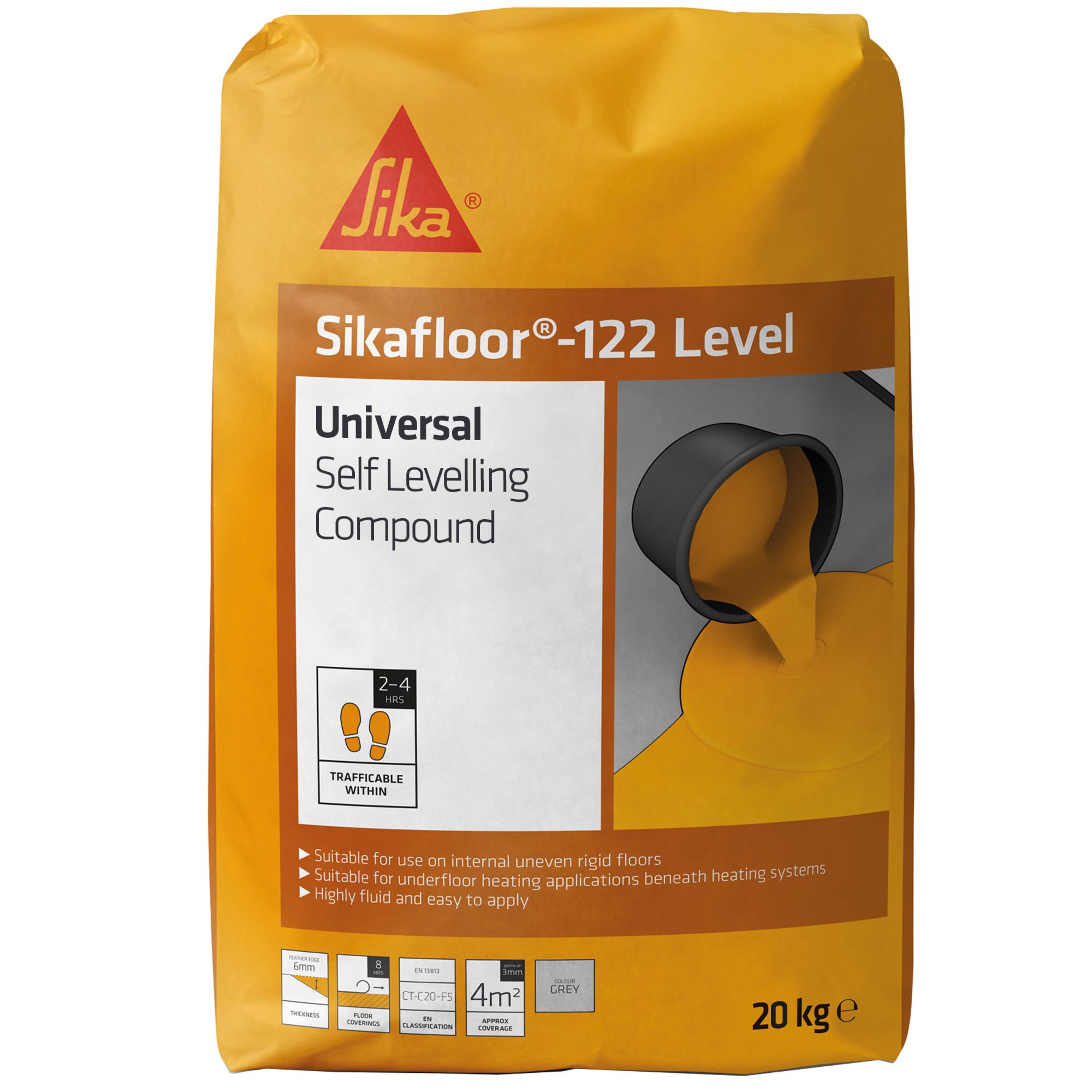 Sika 122 Level Internal Floor levelling compound, 20kg Bag