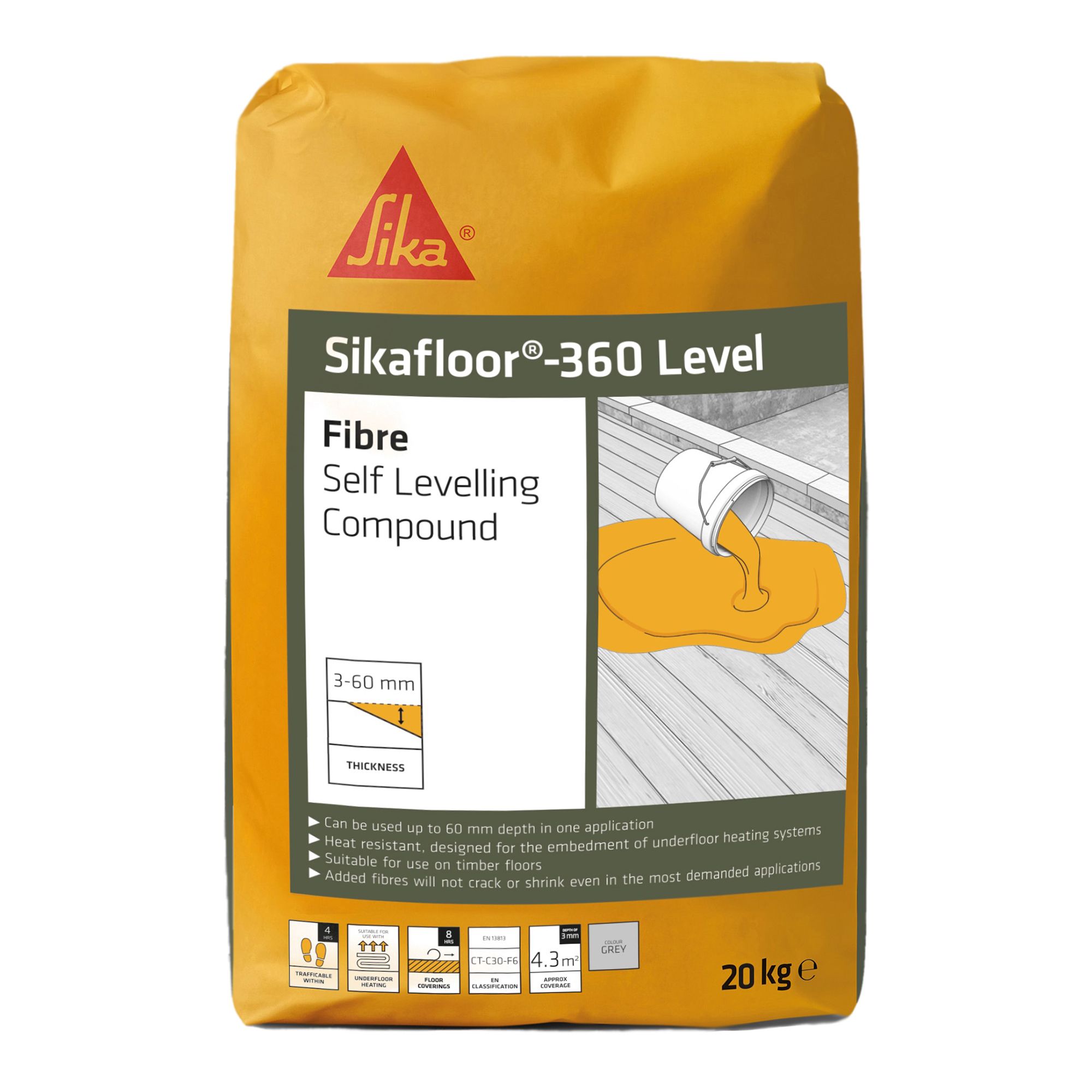 Sika 360 Level Internal Floor levelling compound, 20kg Bag
